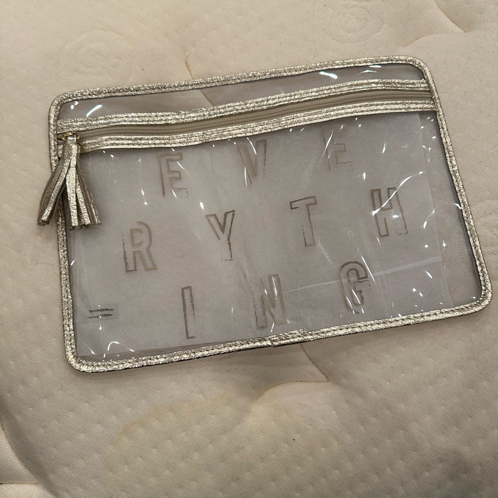 “Everything” Clear Gold Stella & Dot Pouch